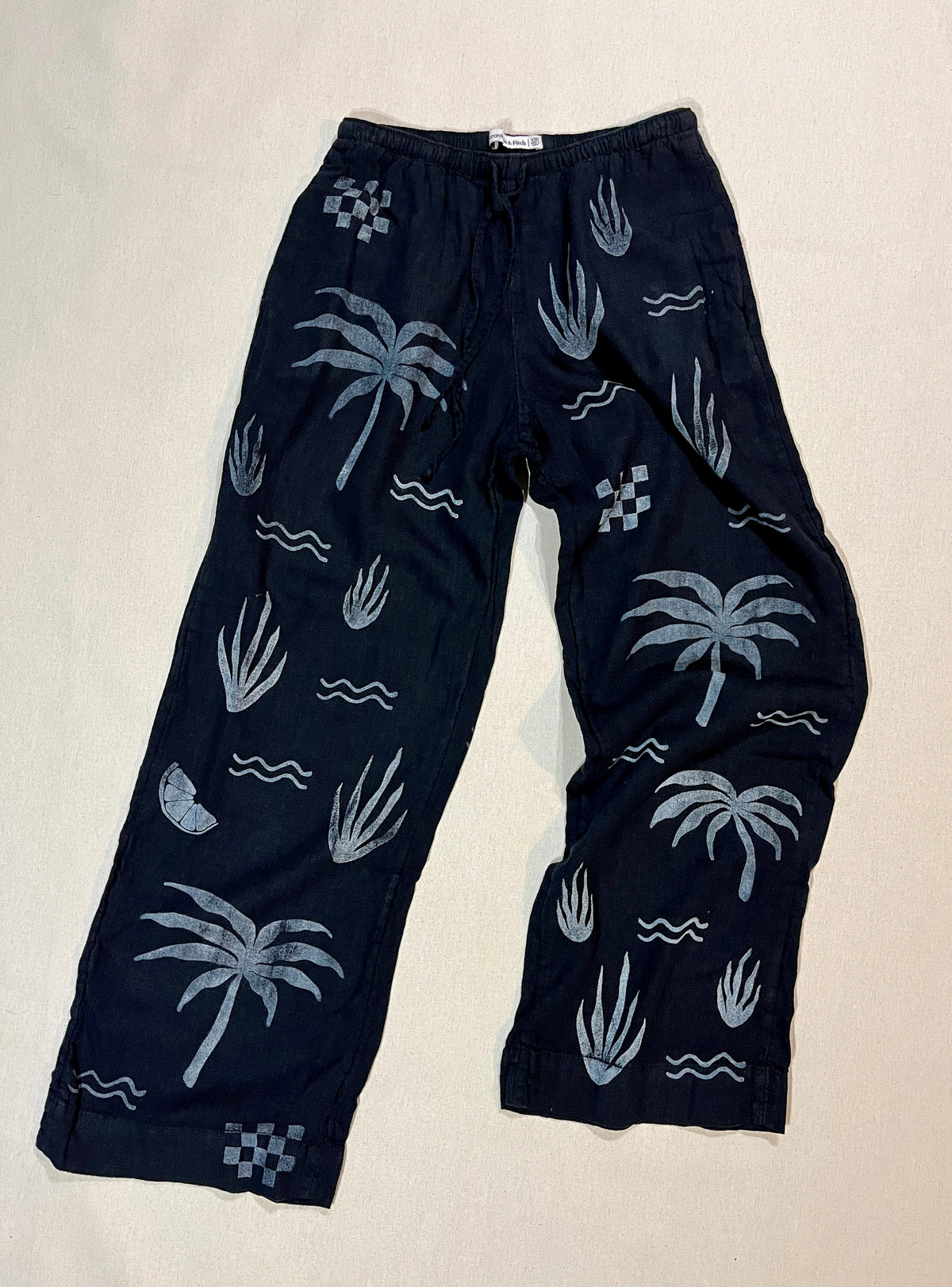 (XS)Tropical Linen Pants