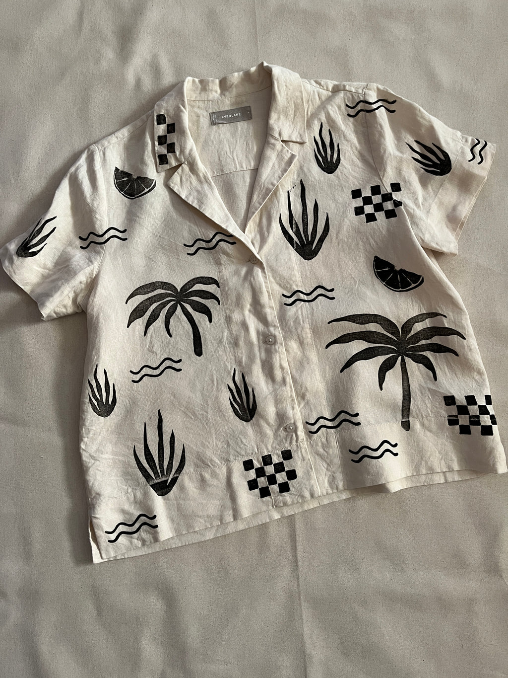 Tropical Printed Linen Shirt