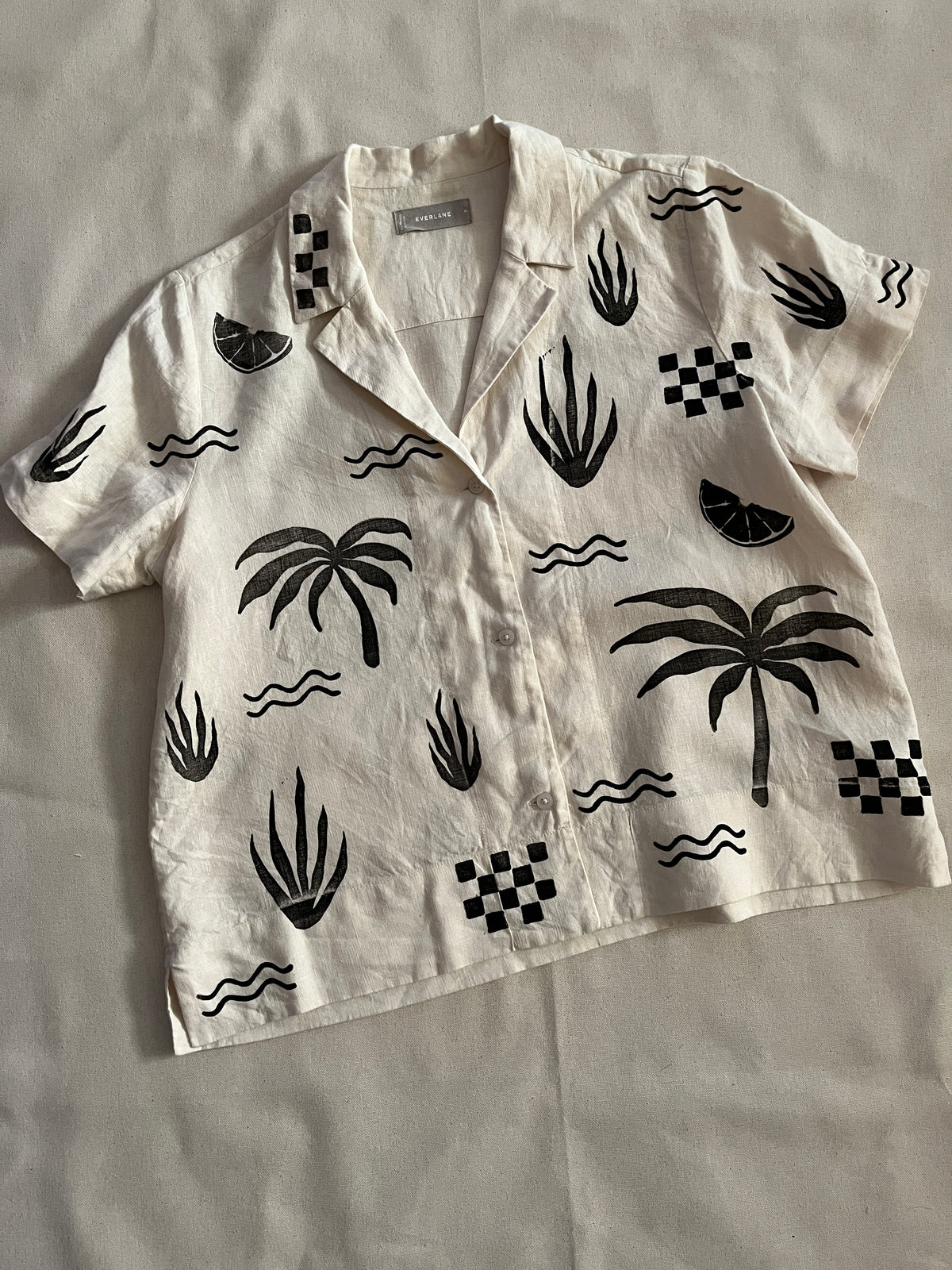 Tropical Printed Linen Shirt