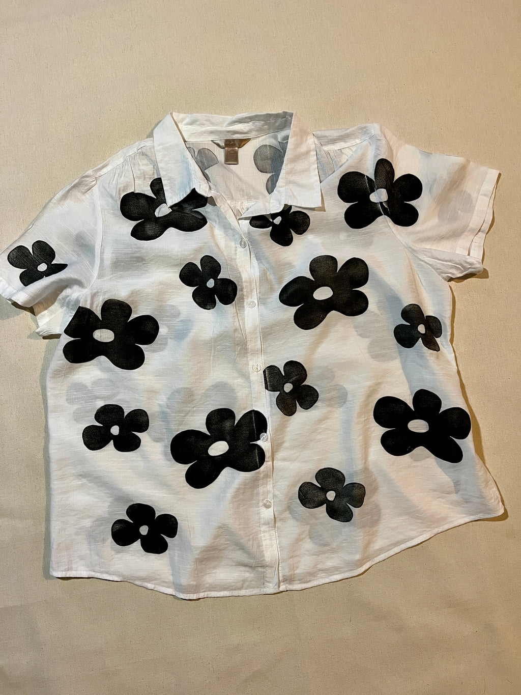 (2XL)Flower Printed Shirt