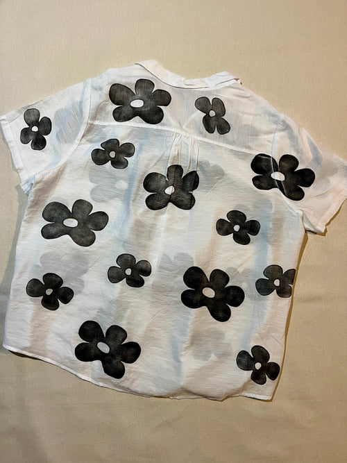 (2XL)Flower Printed Shirt