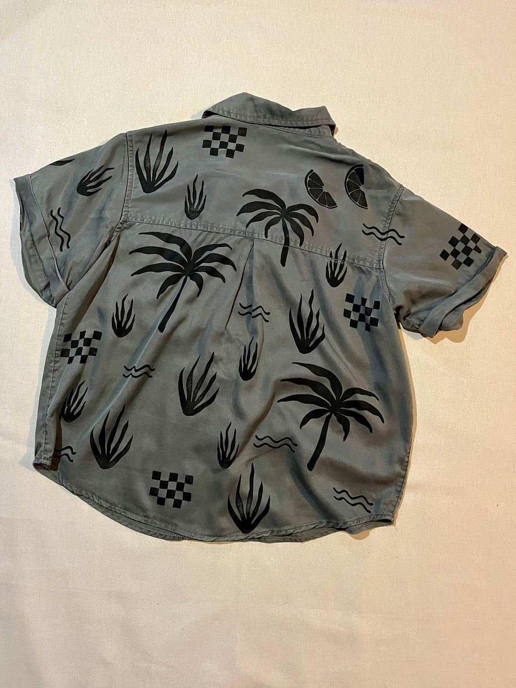(L)Tropical Printed Camp Shirt